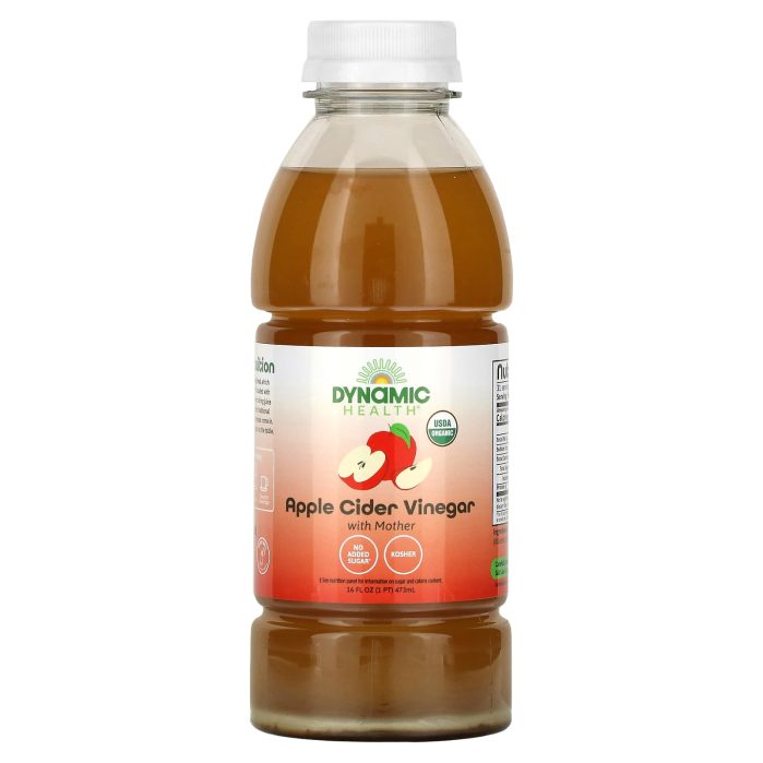 خل التفاح الخام العضوي Dynamic Health, Apple Cider Vinegar