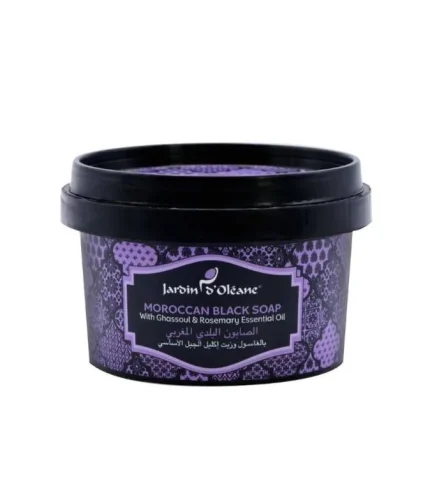 الصابون البلدي المغربي بالغاسول وزيت إكليل الجبل الأساسي Jardin D Oleane Moroccan Black Soap With Ghassoul and Rosemary Essential Oil