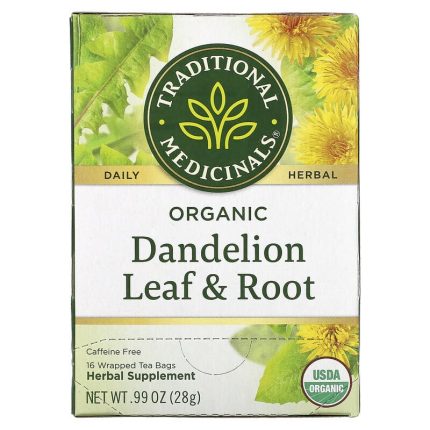 تراديشيونال ميديسينالز شاي اوراق وجذور الهندباء 16 كيس Traditional Medicinals Herbal Teas Organic Dandelion Leaf & Root