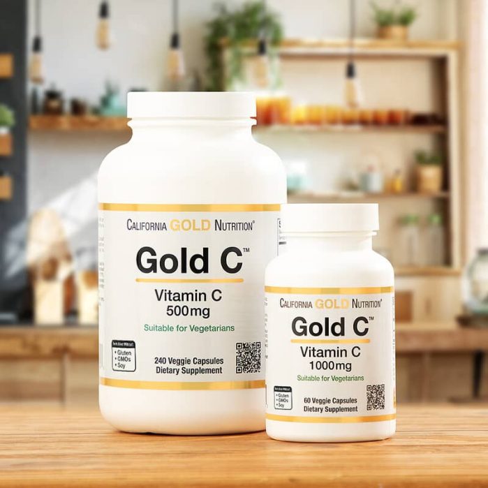 كاليفورنيا غولد نيوتريشن كبسولات فيتامين سي California Gold Nutrition Gold C USP Grade Vitamin C 1000 mg 60 Veggie Capsules