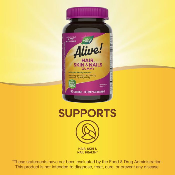 ناتشرز واي جاميز للشعر والاظافر Nature's Way, Alive! Hair, Skin & Nails Gummies