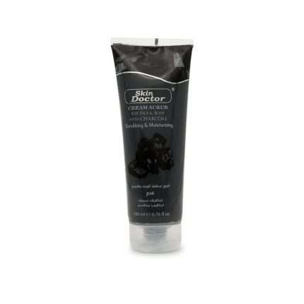 سكين دكتور كريم سنفرة للوجه والجسم فحم 200مل Skin Doctor Cream Scrub For Face & Body With Charcoal
