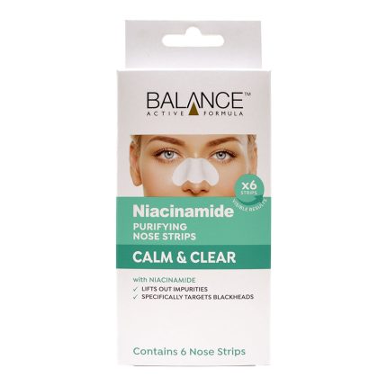 شرائط الأنف بالنياسيناميد 6 حبات Balance Active Formula Niacinamide Calm & Clear Purifying Nose Strips