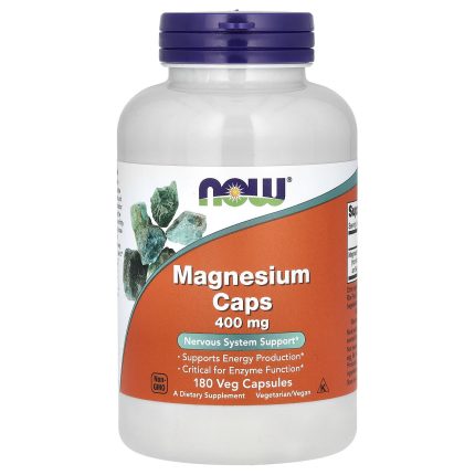ناو فودز مغنيسيوم Now Magnesium تركيز 400 مجم 180 كبسولة