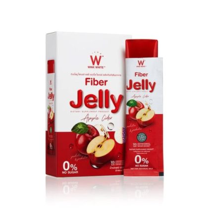 وينك وايت فايبر جيلي عصير التفاح مكمل غذائي 0% سكر WINK WHITE Fiber Jelly Dietary Supplement Apple Cider