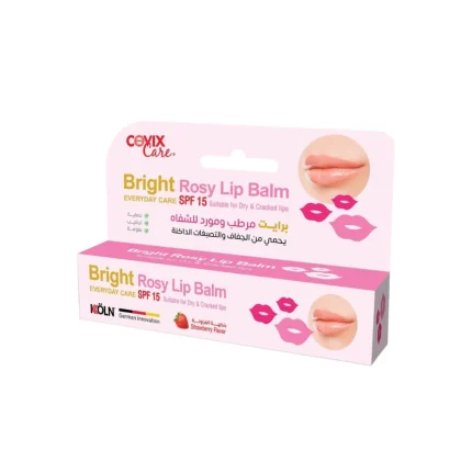 كوفيكس برايت مرطب ومورد للشفاه بالفرولة 15مل Covix Care Bright Rosy Lip Balm