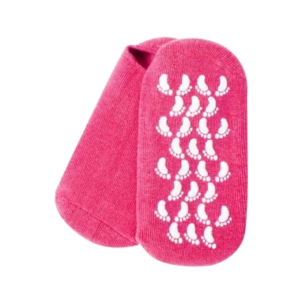 جوارب جل سبا سيستم أحمر فاتح لترطيب القدمين 1 زوج – Pair of Reusable SPA Silicone Gel Socks