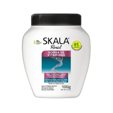 سكالا كريم بومبا دي فيتاميناس لمعالجة وترطيب جميع أنواع الشعر 1000جم SKALA Hair Treatment Cream Bomba de Vitaminas