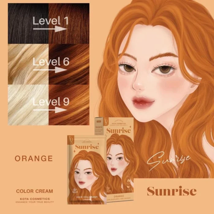 صبغة شعر برتقالي 100مل Kota Cosmetics Sunrise Orange