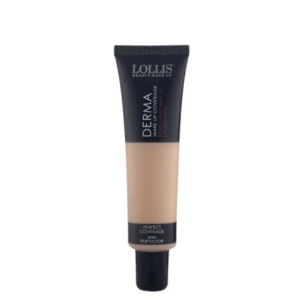 لوليس كريم اساس ديرما تغطية عالية Lollis Derma Make Up Coverage Porcelain Make Up Foundation