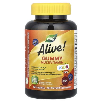 ناتشرز واي علكة متعدد فيتامينات للمضغ للأطفال بنكهات الكرز والبرتقال والعنب 60 علكة Nature's Way Alive Kids Gummy Multivitamin Cherry Orange & Grape 60 Gummies