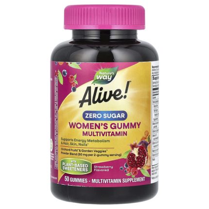 ناتشرز واي‏ علكة فيتامينات متعددة للنساء خالي من السكر بالفراولة 50 علكة Nature's Way Alive Women's Gummy Multivitamin Zero Sugar Strawberry
