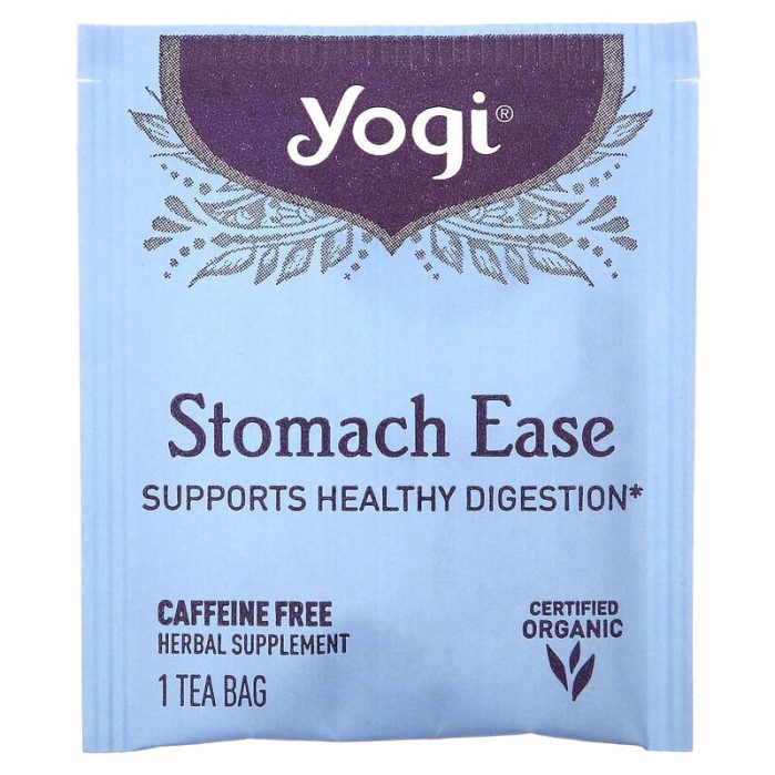 يوجي شاي مسكّن للمعدة خالي من الكافيين 16 كيس Yogi Tea Stomach Ease Caffeine Free