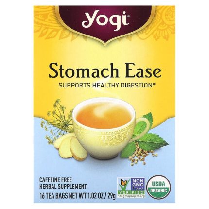 يوجي شاي مسكّن للمعدة خالي من الكافيين 16 كيس Yogi Tea Stomach Ease Caffeine Free